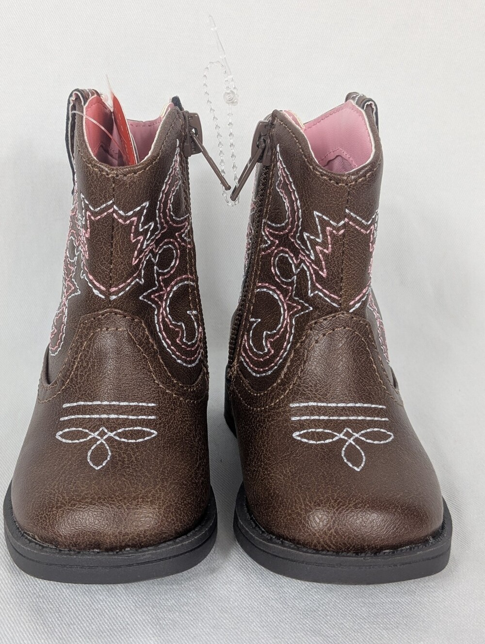 Baby Girls Pink/Brown Western Boots NWT - Picture 2 of 5